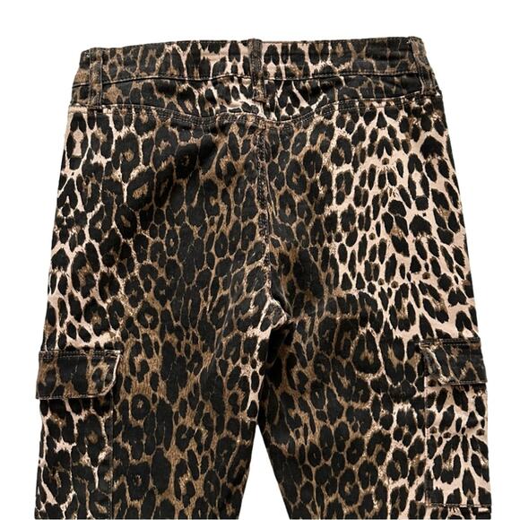 Ashley Mason Pants Leopard Cheetah Animal Print Cargo Skinny Pants Junior 7 - Picture 6 of 12